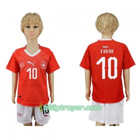 Billige Fotballdrakter Sveits Xhaka 10 Barn VM 2018 Hjemmedraktsett